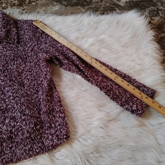 Dress Barn Size Medium M Purple Marbled Zipper Sweater Winter Warm Cozy Comfy - Picture 8 of 11